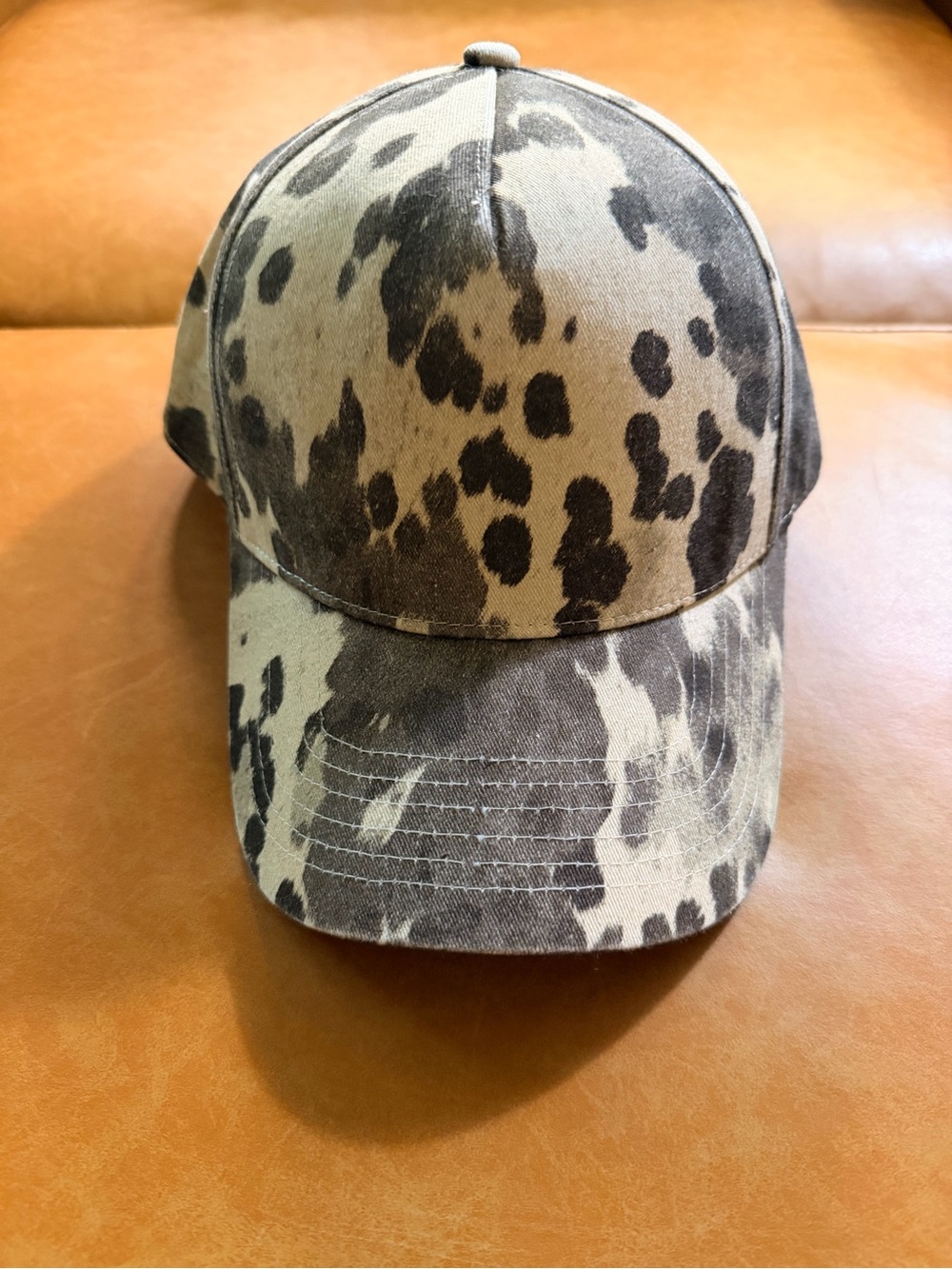 Abercrombie Neutral Cowhide Print Baseball Cap